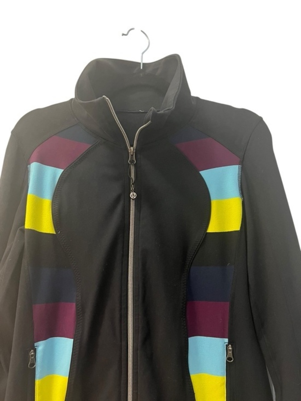 Lululemon Define Jacket Black Multi ColorBlock Stripe (Luon)